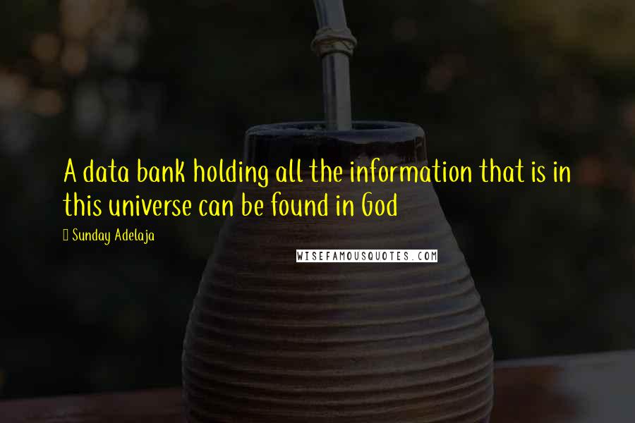 Sunday Adelaja Quotes: A data bank holding all the information that is in this universe can be found in God