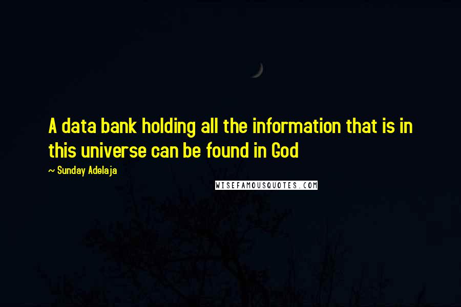 Sunday Adelaja Quotes: A data bank holding all the information that is in this universe can be found in God