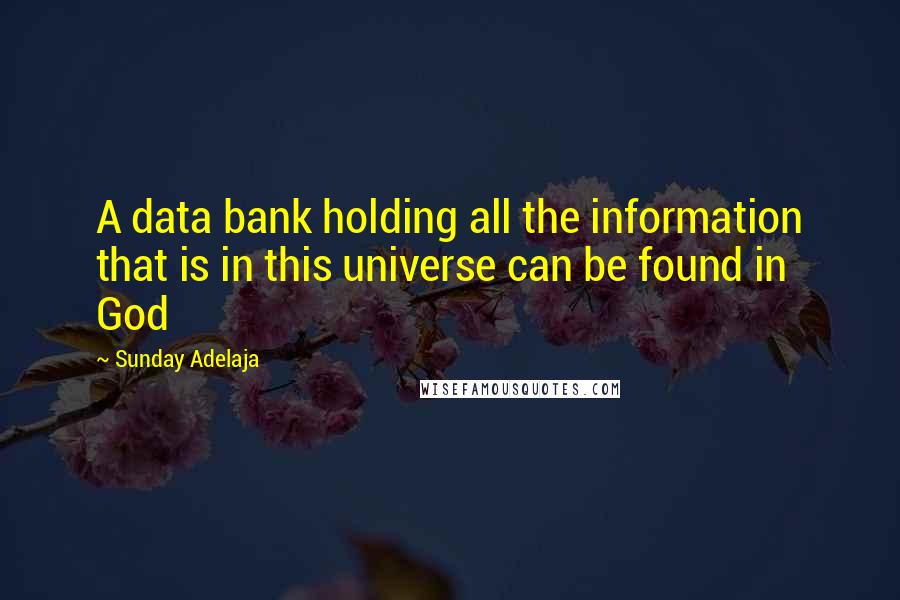 Sunday Adelaja Quotes: A data bank holding all the information that is in this universe can be found in God