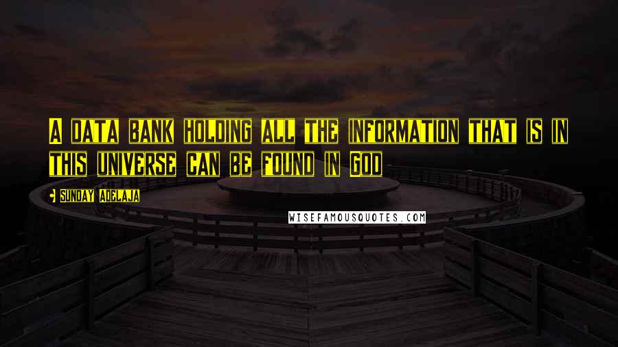 Sunday Adelaja Quotes: A data bank holding all the information that is in this universe can be found in God