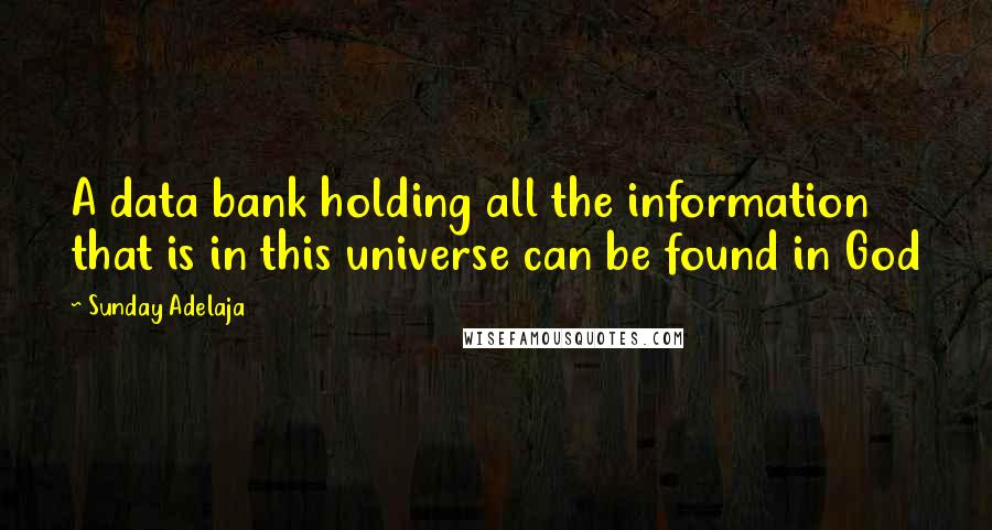 Sunday Adelaja Quotes: A data bank holding all the information that is in this universe can be found in God