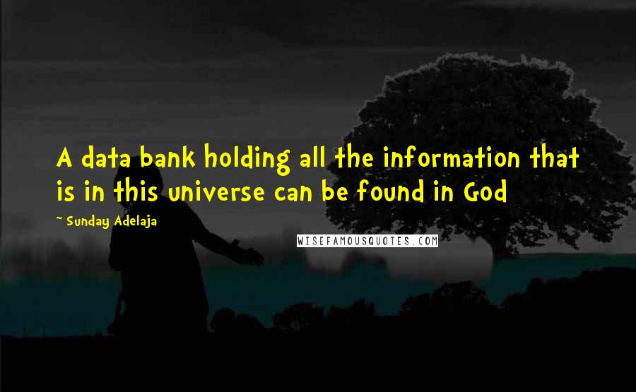 Sunday Adelaja Quotes: A data bank holding all the information that is in this universe can be found in God