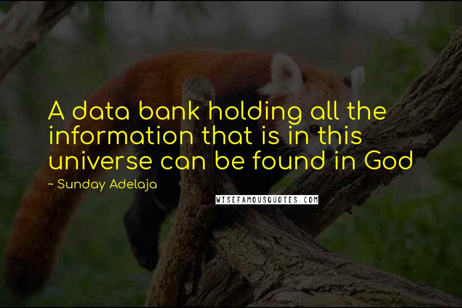 Sunday Adelaja Quotes: A data bank holding all the information that is in this universe can be found in God