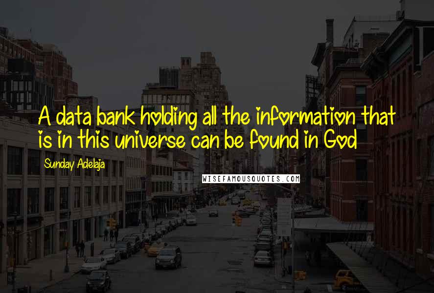 Sunday Adelaja Quotes: A data bank holding all the information that is in this universe can be found in God