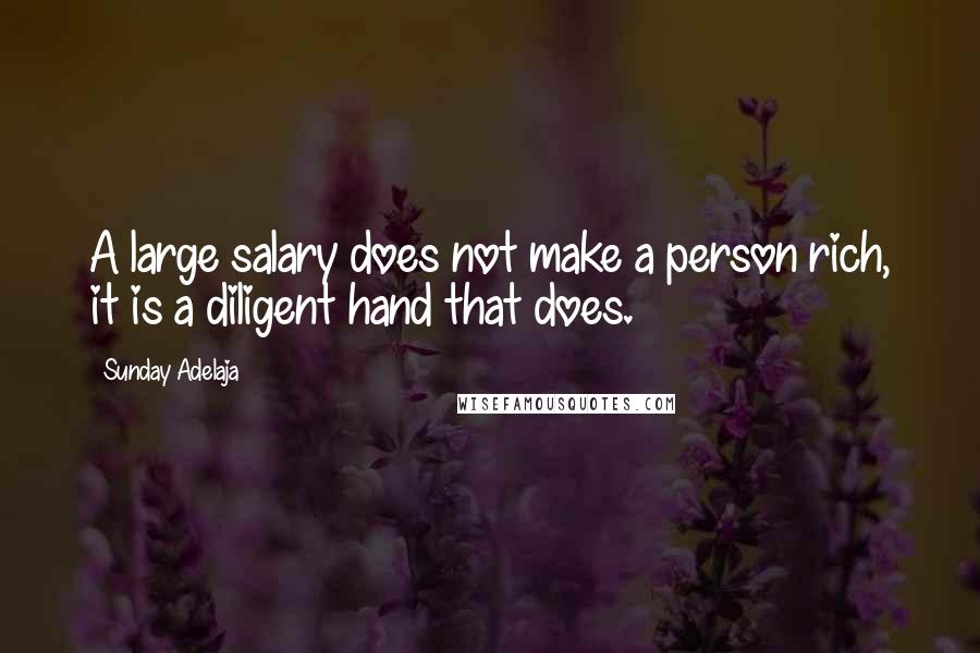 Sunday Adelaja Quotes: A large salary does not make a person rich, it is a diligent hand that does.