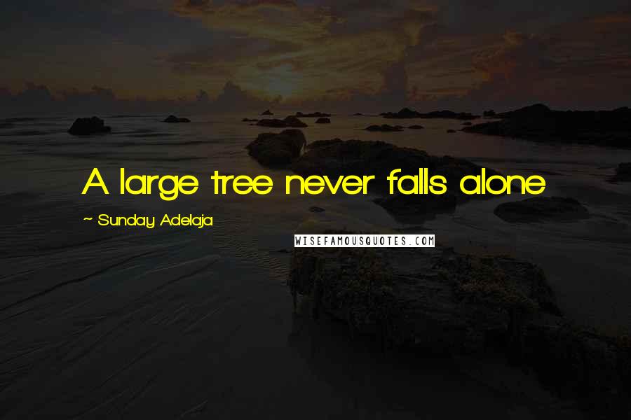 Sunday Adelaja Quotes: A large tree never falls alone