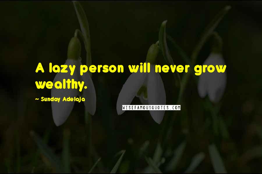 Sunday Adelaja Quotes: A lazy person will never grow wealthy.