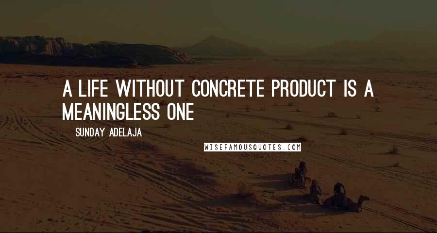 Sunday Adelaja Quotes: A life without concrete product is a meaningless one