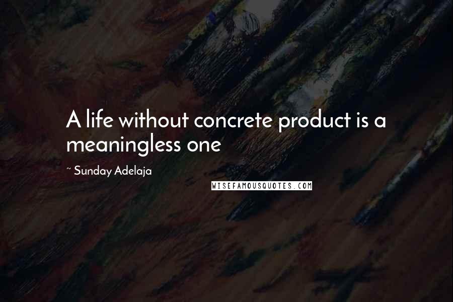 Sunday Adelaja Quotes: A life without concrete product is a meaningless one