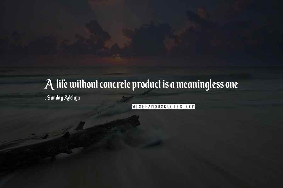 Sunday Adelaja Quotes: A life without concrete product is a meaningless one