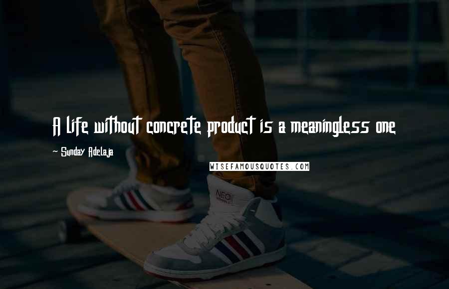 Sunday Adelaja Quotes: A life without concrete product is a meaningless one