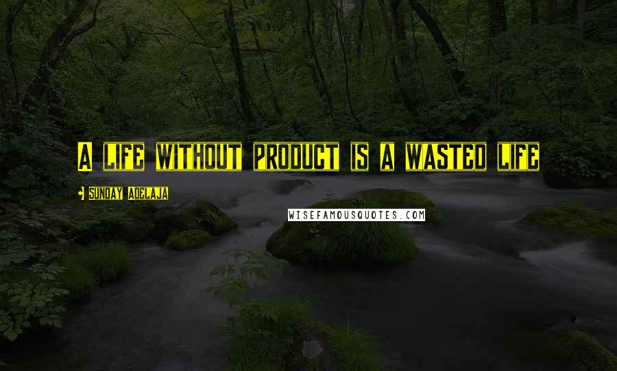 Sunday Adelaja Quotes: A life without product is a wasted life
