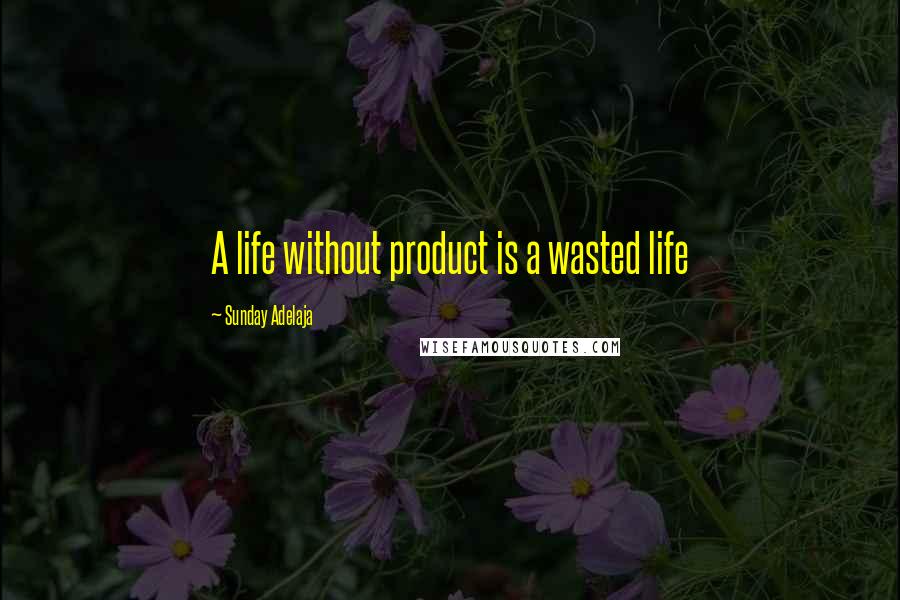 Sunday Adelaja Quotes: A life without product is a wasted life