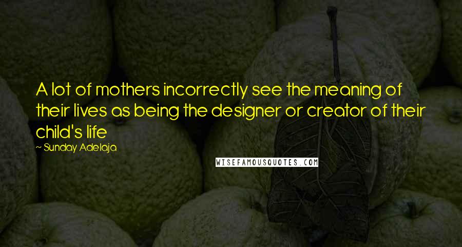 Sunday Adelaja Quotes: A lot of mothers incorrectly see the meaning of their lives as being the designer or creator of their child's life