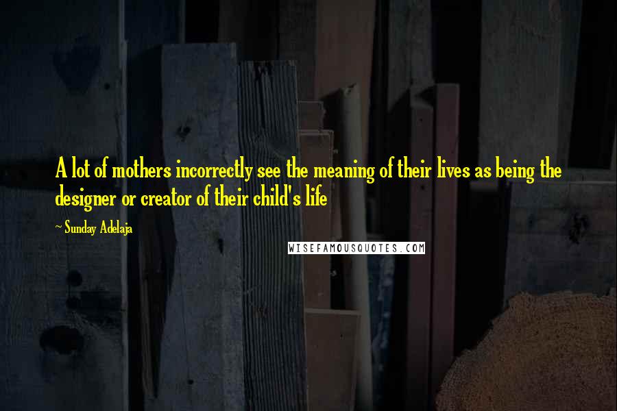 Sunday Adelaja Quotes: A lot of mothers incorrectly see the meaning of their lives as being the designer or creator of their child's life