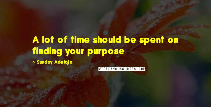 Sunday Adelaja Quotes: A lot of time should be spent on finding your purpose