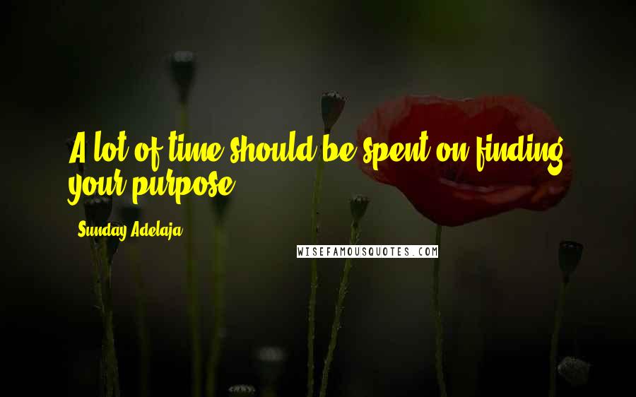 Sunday Adelaja Quotes: A lot of time should be spent on finding your purpose