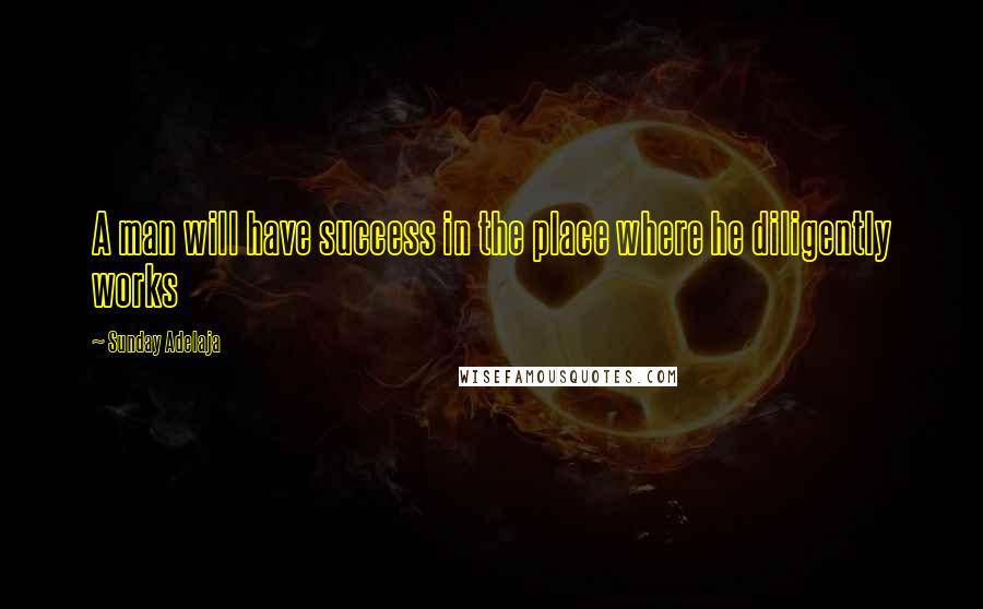 Sunday Adelaja Quotes: A man will have success in the place where he diligently works