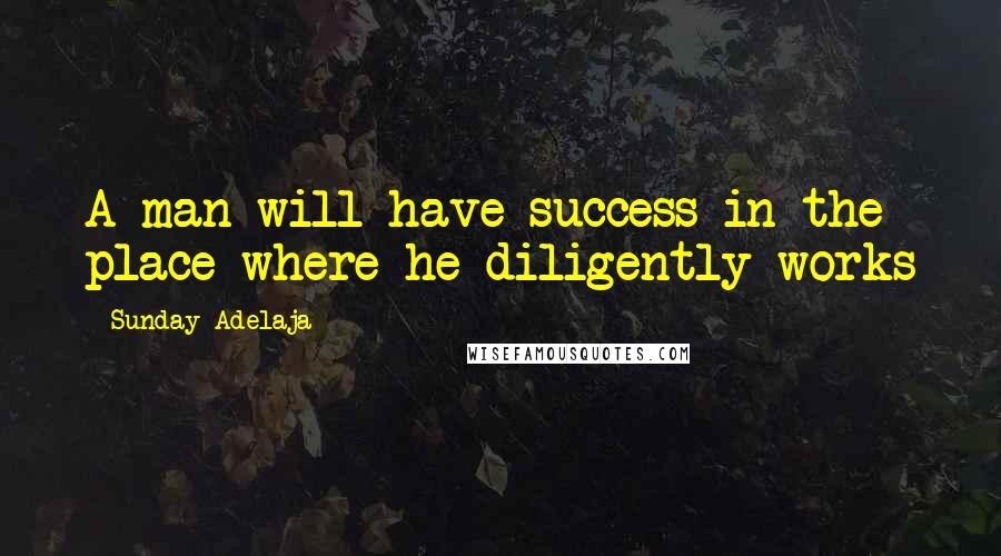 Sunday Adelaja Quotes: A man will have success in the place where he diligently works