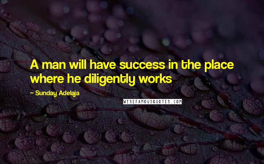 Sunday Adelaja Quotes: A man will have success in the place where he diligently works