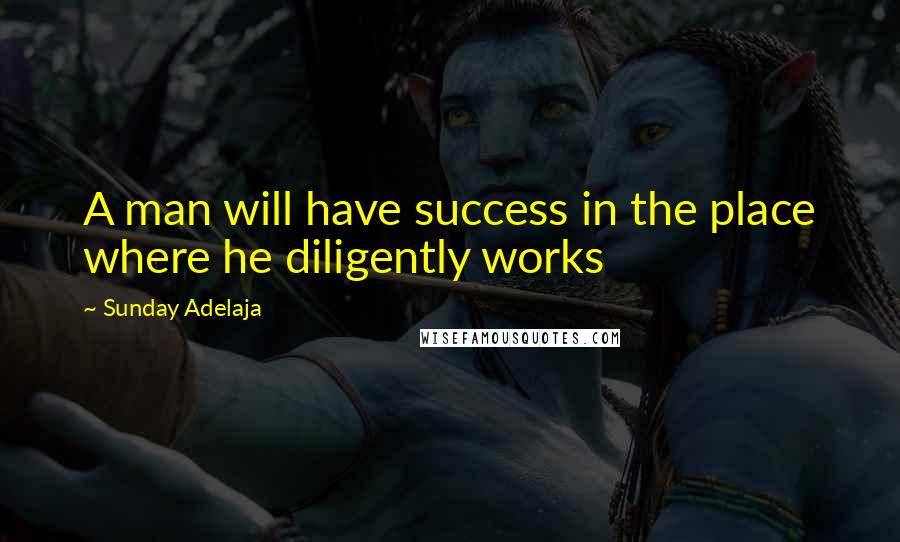 Sunday Adelaja Quotes: A man will have success in the place where he diligently works