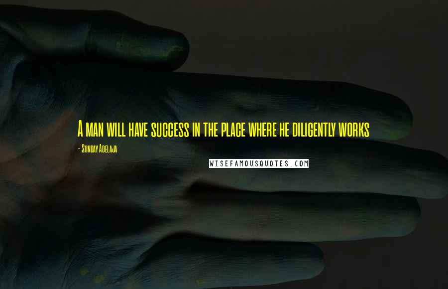 Sunday Adelaja Quotes: A man will have success in the place where he diligently works