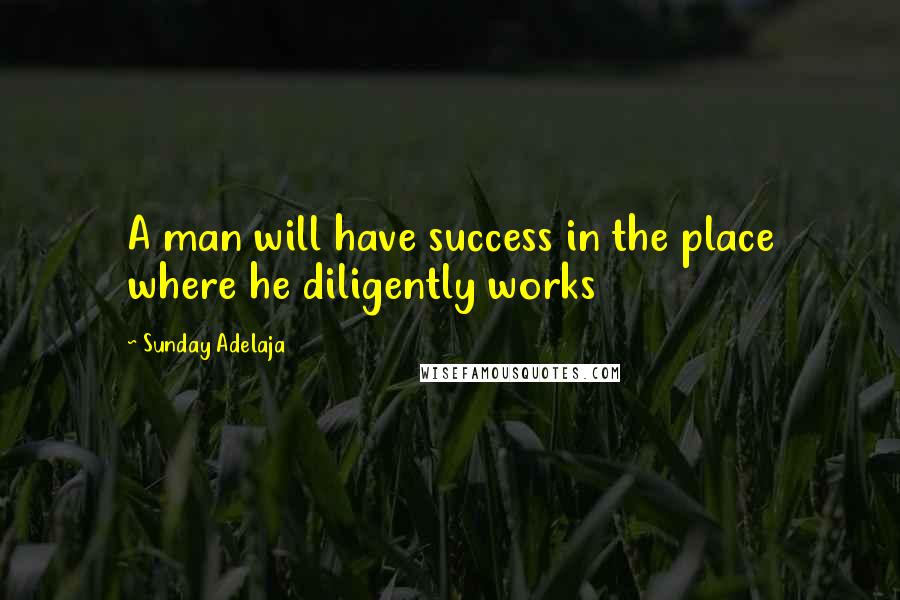 Sunday Adelaja Quotes: A man will have success in the place where he diligently works