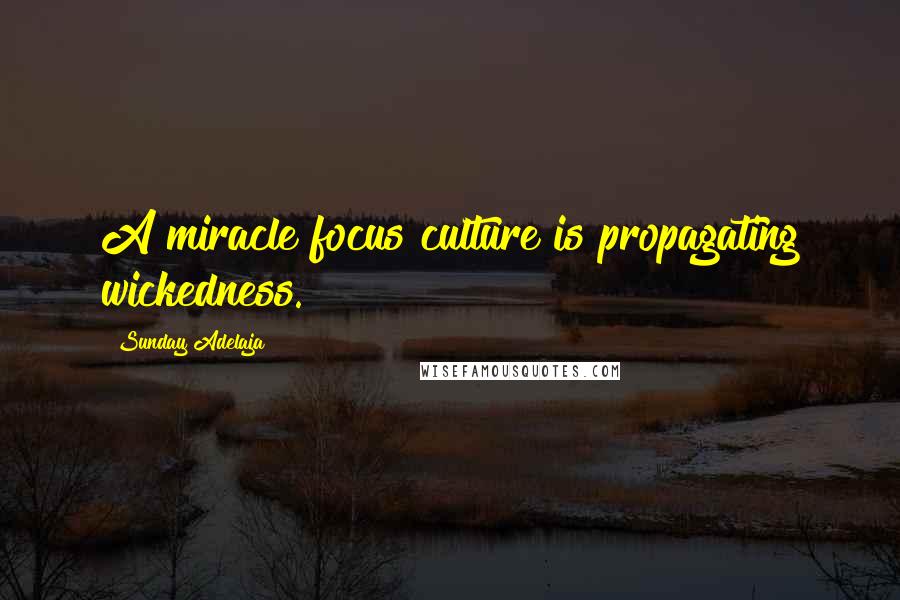 Sunday Adelaja Quotes: A miracle focus culture is propagating wickedness.