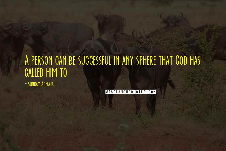 Sunday Adelaja Quotes: A person can be successful in any sphere that God has called him to