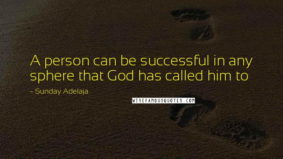 Sunday Adelaja Quotes: A person can be successful in any sphere that God has called him to