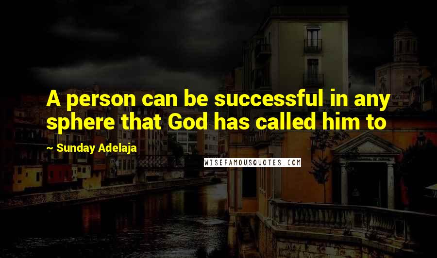 Sunday Adelaja Quotes: A person can be successful in any sphere that God has called him to