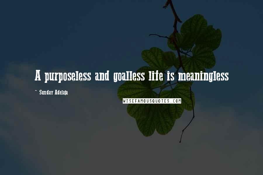 Sunday Adelaja Quotes: A purposeless and goalless life is meaningless