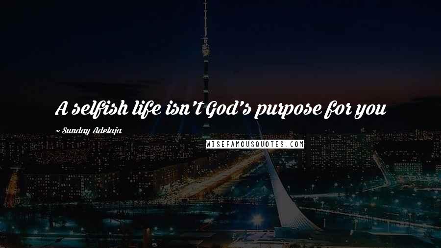 Sunday Adelaja Quotes: A selfish life isn't God's purpose for you