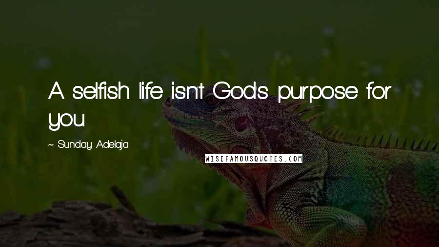 Sunday Adelaja Quotes: A selfish life isn't God's purpose for you