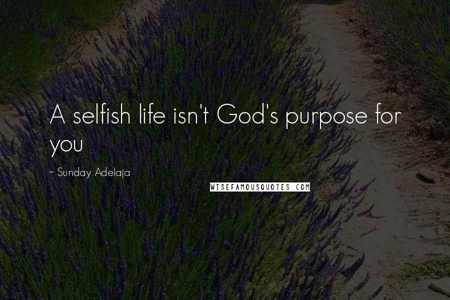 Sunday Adelaja Quotes: A selfish life isn't God's purpose for you