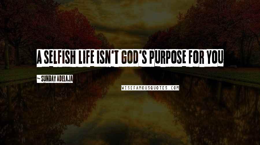 Sunday Adelaja Quotes: A selfish life isn't God's purpose for you