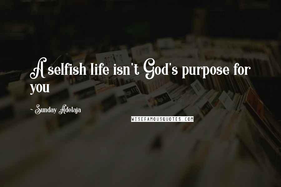 Sunday Adelaja Quotes: A selfish life isn't God's purpose for you