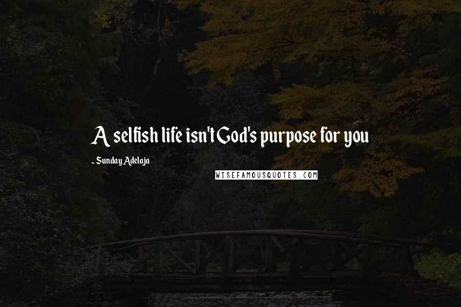 Sunday Adelaja Quotes: A selfish life isn't God's purpose for you