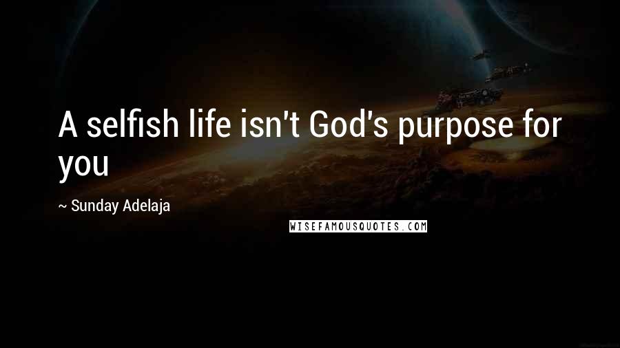 Sunday Adelaja Quotes: A selfish life isn't God's purpose for you