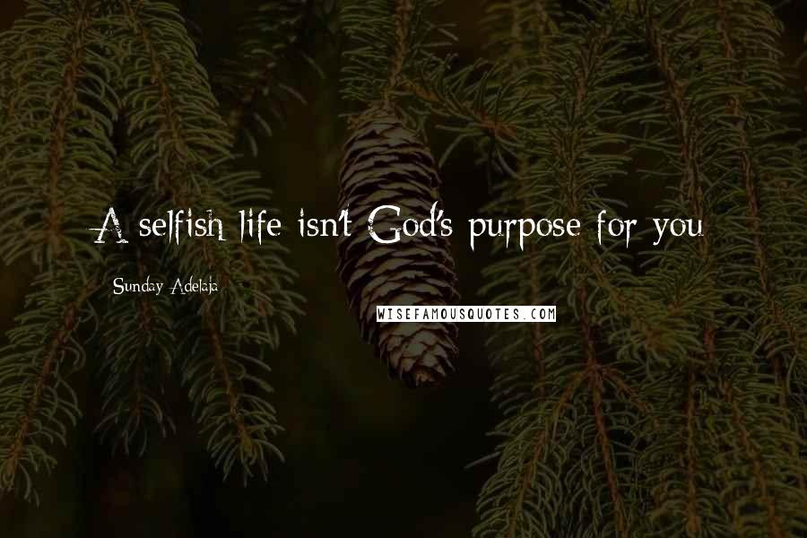 Sunday Adelaja Quotes: A selfish life isn't God's purpose for you