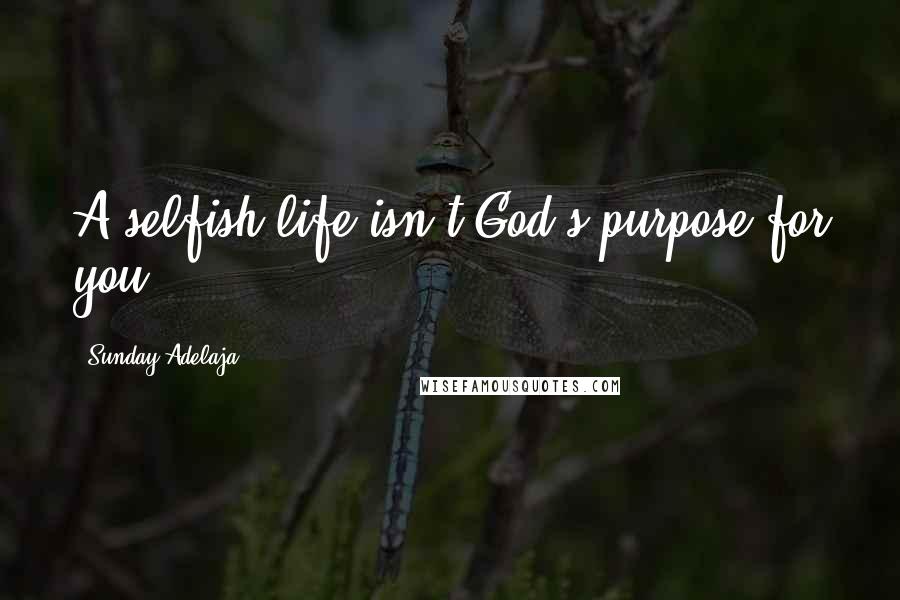 Sunday Adelaja Quotes: A selfish life isn't God's purpose for you