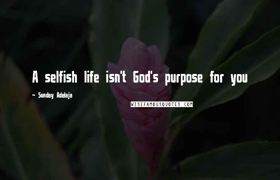 Sunday Adelaja Quotes: A selfish life isn't God's purpose for you