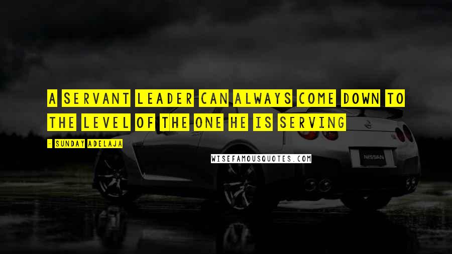 Sunday Adelaja Quotes: A servant leader can always come down to the level of the one he is serving