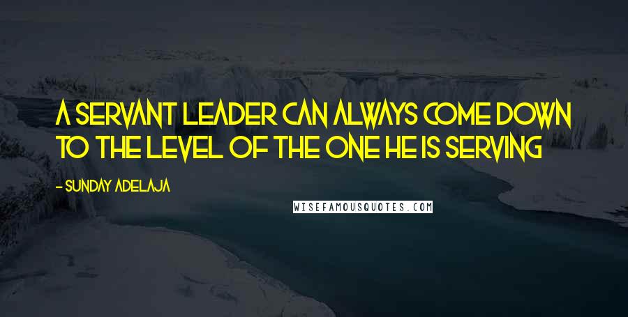 Sunday Adelaja Quotes: A servant leader can always come down to the level of the one he is serving