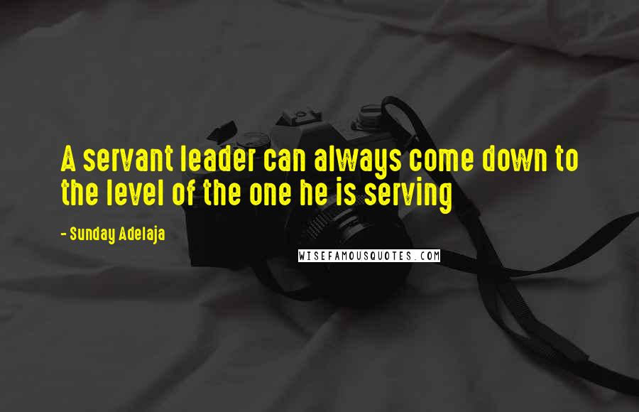 Sunday Adelaja Quotes: A servant leader can always come down to the level of the one he is serving