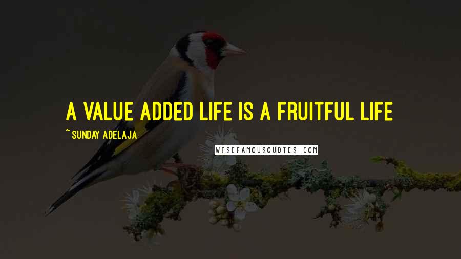 Sunday Adelaja Quotes: A value added life is a fruitful life