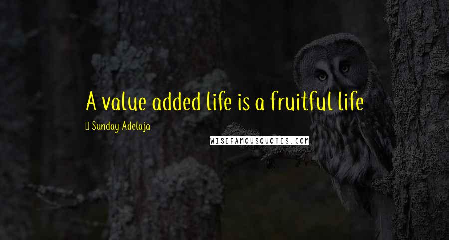 Sunday Adelaja Quotes: A value added life is a fruitful life