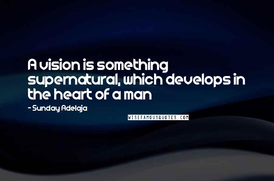 Sunday Adelaja Quotes: A vision is something supernatural, which develops in the heart of a man