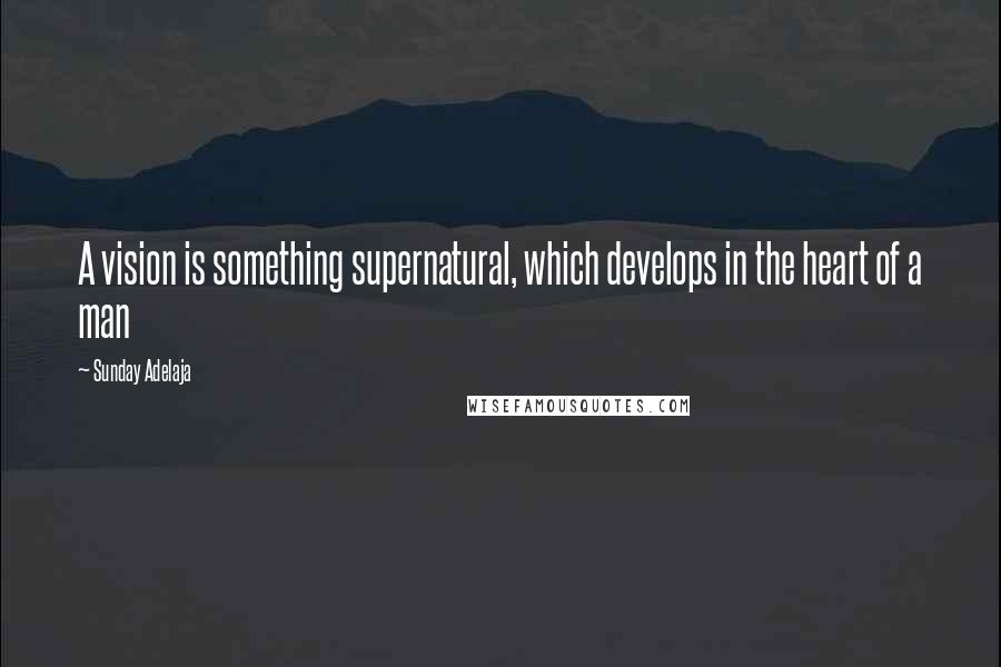 Sunday Adelaja Quotes: A vision is something supernatural, which develops in the heart of a man