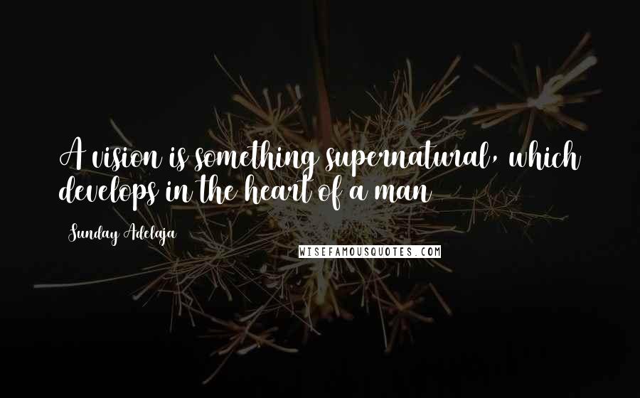 Sunday Adelaja Quotes: A vision is something supernatural, which develops in the heart of a man